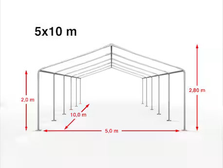 Partytelt 5x10 meter